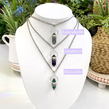 Load image into Gallery viewer, Crystal Hoop Pendant Sterling Silver