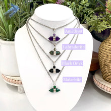 Load image into Gallery viewer, Crystal Double Point Pendant Sterling Silver