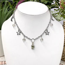 Load image into Gallery viewer, Moldavite & Clear Quartz Charmed Moon Choker