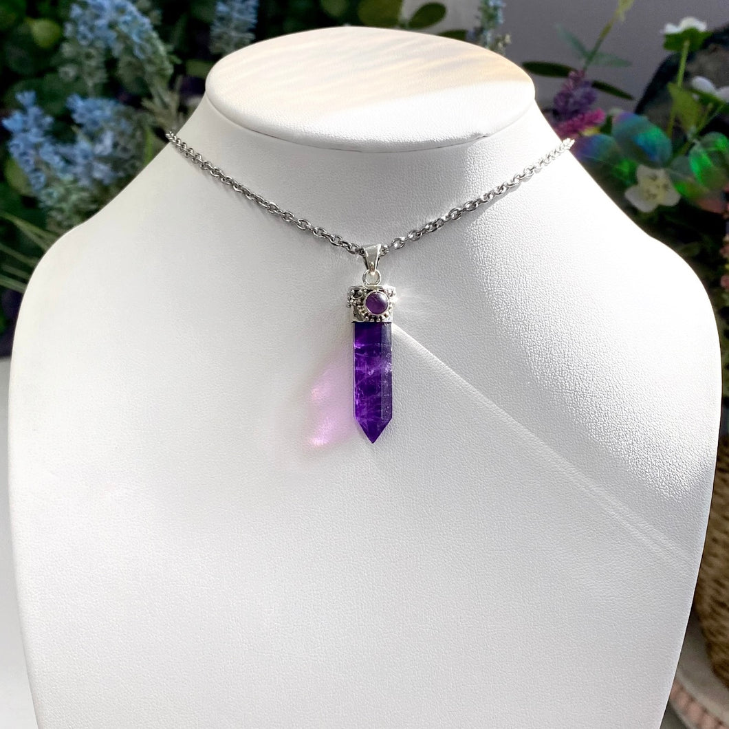 Amethyst Point Pendant Sterling Silver