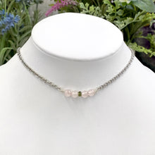 Load image into Gallery viewer, Moldavite &amp; Rose Quartz Bead Necklace
