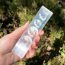 Load image into Gallery viewer, Moon Phases Satin Spar Selenite Bar