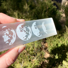 Load image into Gallery viewer, Moon Phases Satin Spar Selenite Bar
