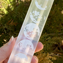 Load image into Gallery viewer, Moon Phases Satin Spar Selenite Bar