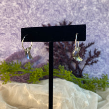 Load image into Gallery viewer, Labradorite Moon Hoop Earrings