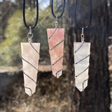 Load image into Gallery viewer, Rose Quartz Flat Spiral Pendant