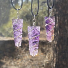 Load image into Gallery viewer, Amethyst Flat Spiral Pendant
