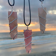 Load image into Gallery viewer, Rose Quartz Flat Spiral Pendant