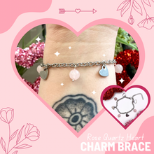 Load image into Gallery viewer, Rose Quartz Heart Charm Bracelet
