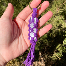 Load image into Gallery viewer, Satin Spar Selenite Macrame Keychain
