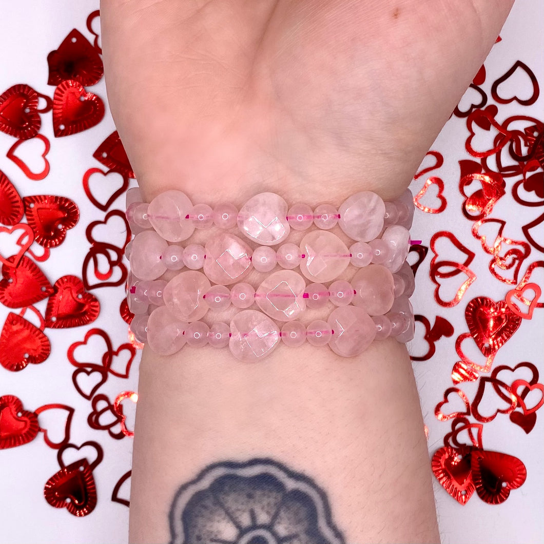 Rose Quartz Heart Bracelet