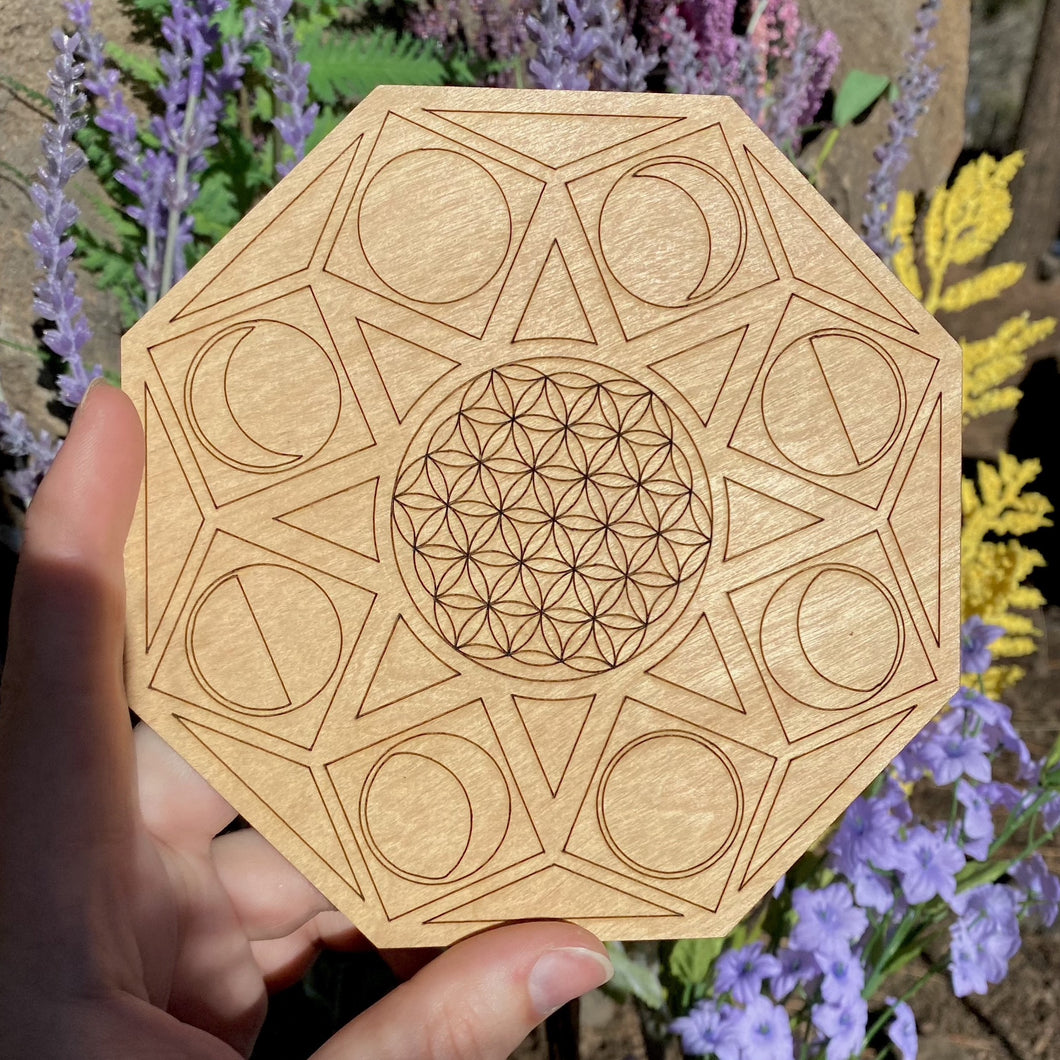 Moon Phases with Flower Of Life 6