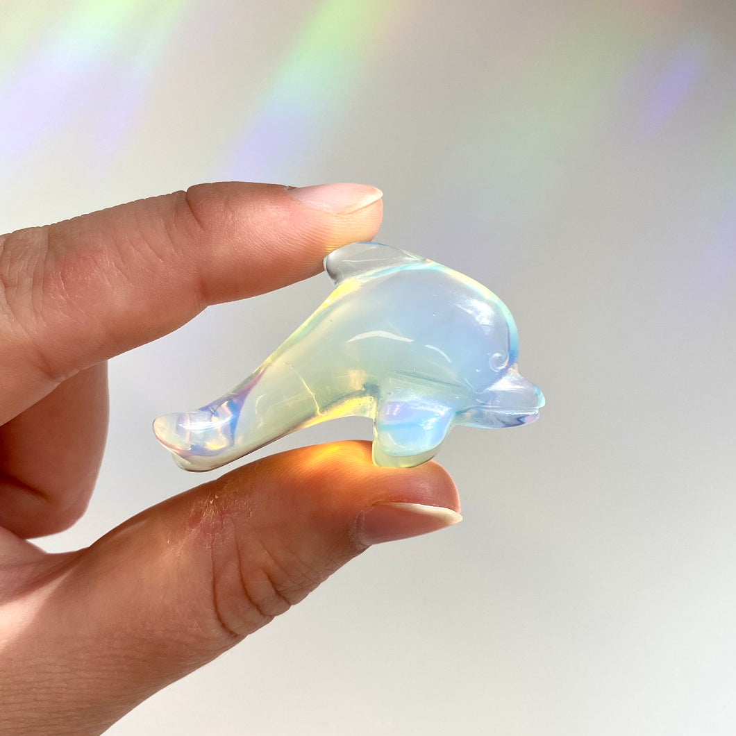 Mini Opalite Dolphin Carving