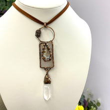 Load image into Gallery viewer, Copper Quartz &amp; Geode Pendant (A)
