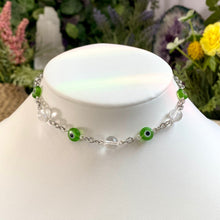 Load image into Gallery viewer, Evil Eye &amp; Clear Quartz Choker
