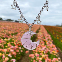 Load image into Gallery viewer, Rose Quartz Charmed Moon Choker

