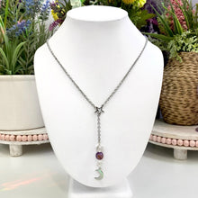 Load image into Gallery viewer, Super 7 &amp; Clear Quartz Silver Y Necklace

