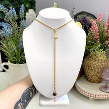 Load image into Gallery viewer, Super 7 &amp; Clear Quartz Gold Y Necklace
